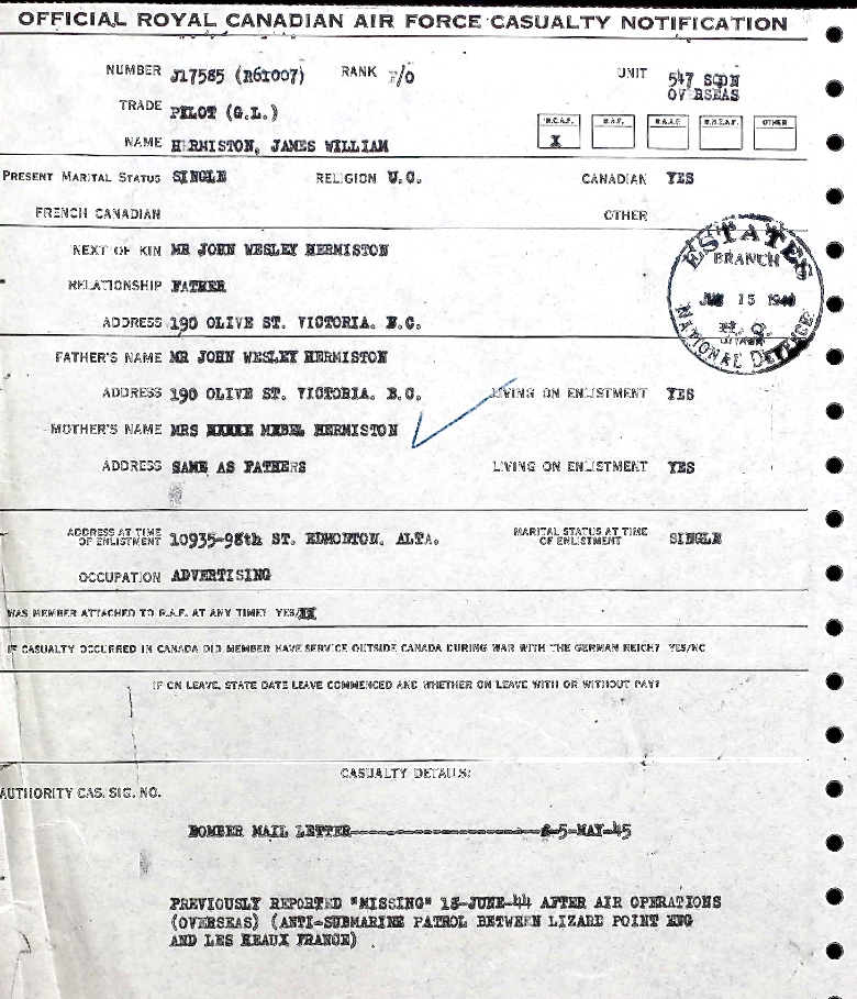 Notification of Death