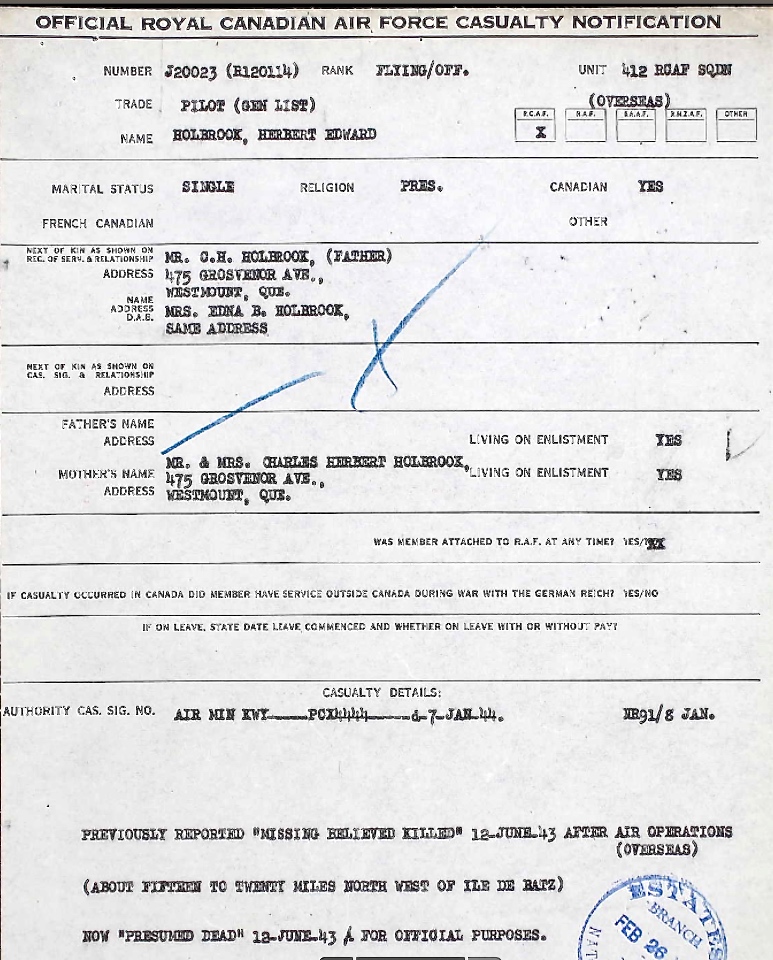 Notification of Death