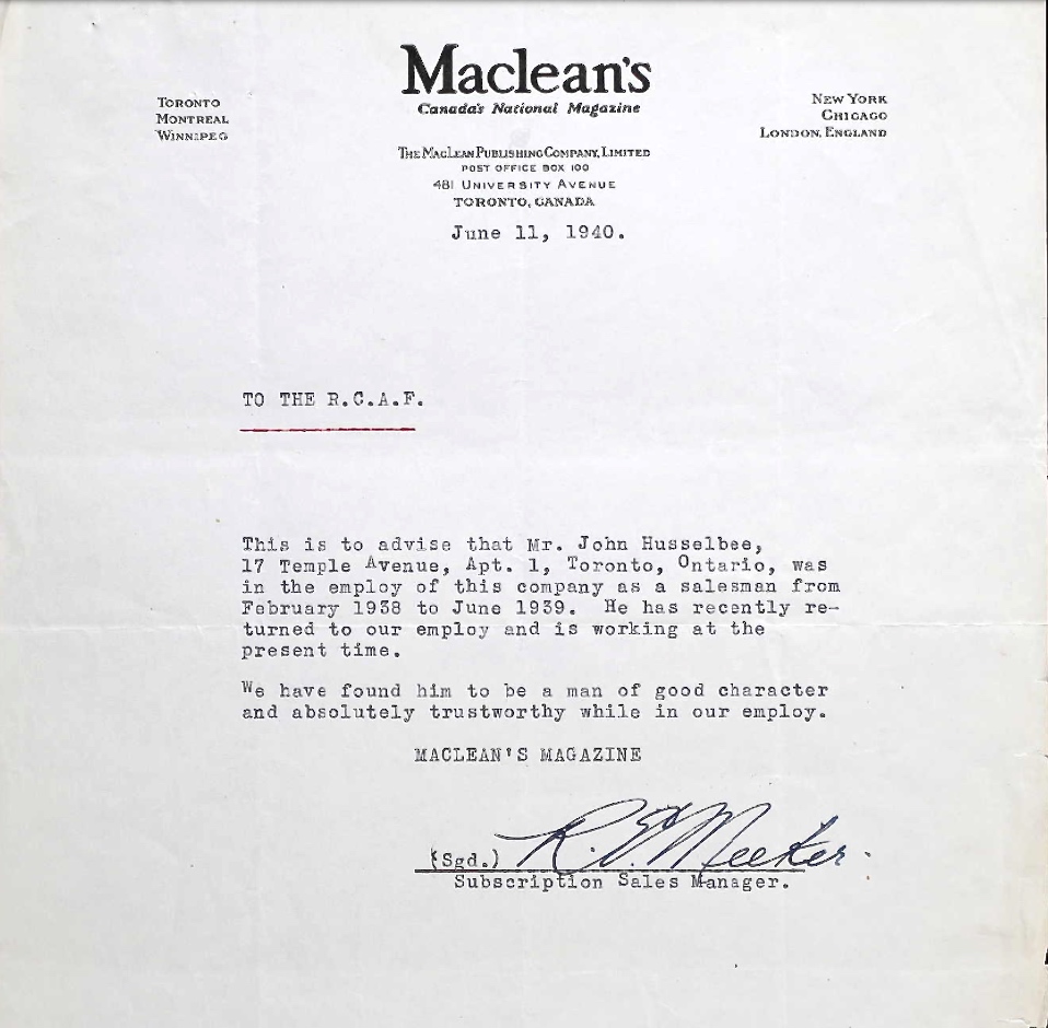 Letter of recommendation