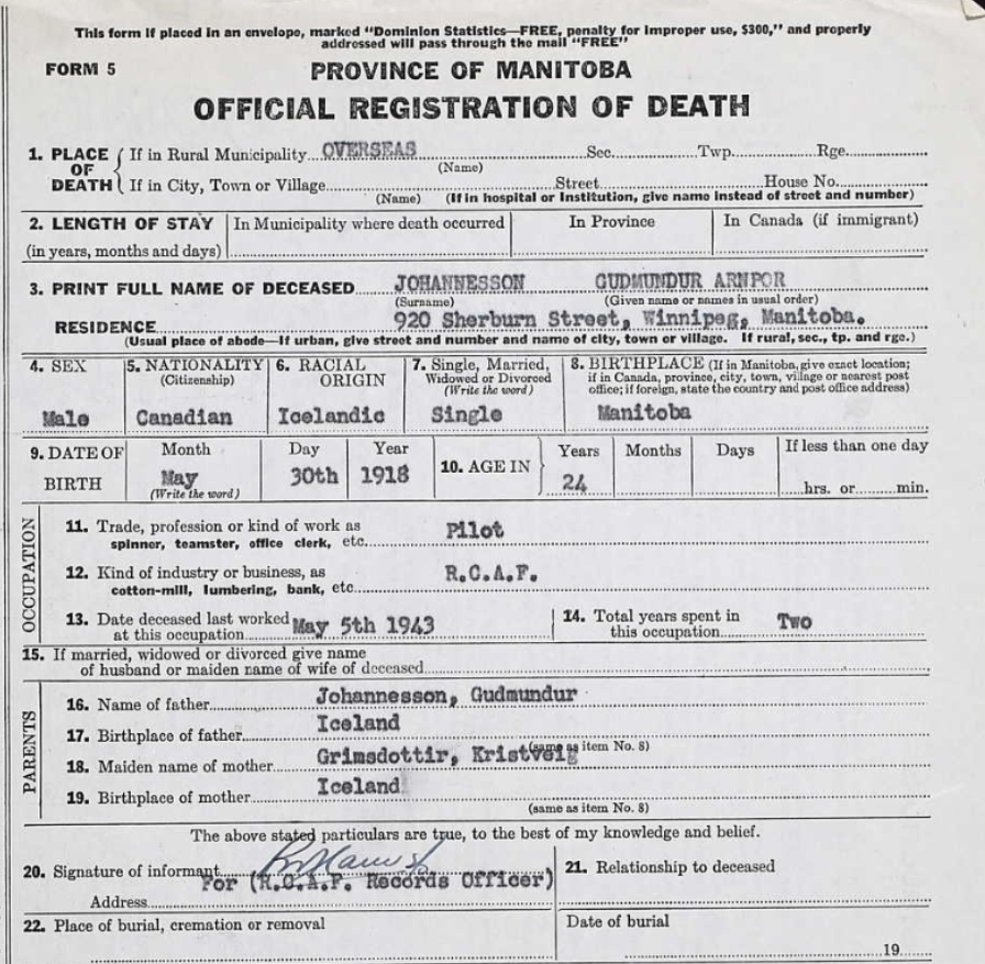 Notification of Death