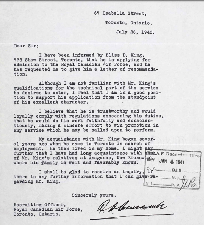 Letter of recommendation