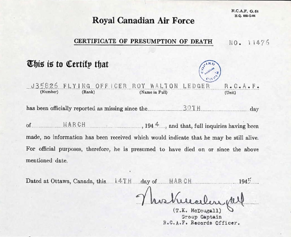 Notification of death