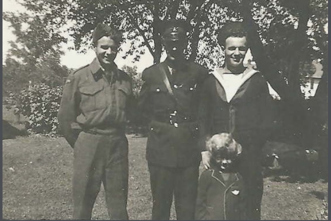 Photo of Ted, James (Barry), Pat and Brian