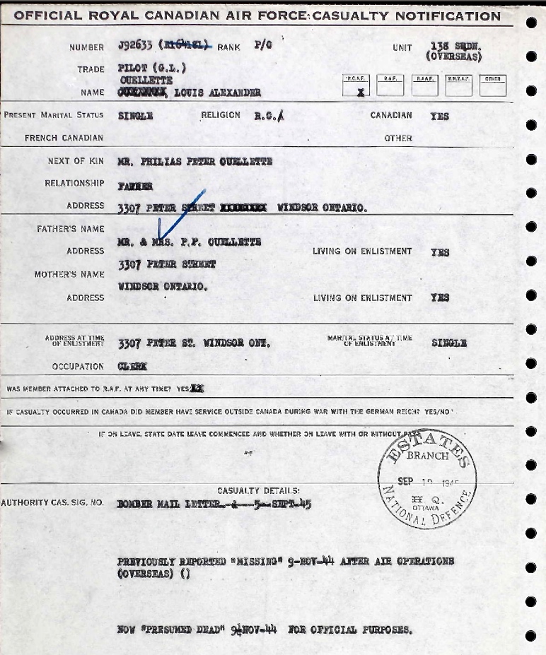 Notification of death