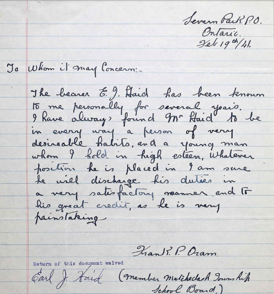 Letter of recommendation