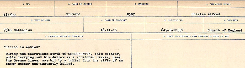 Circumstances of Death Registers