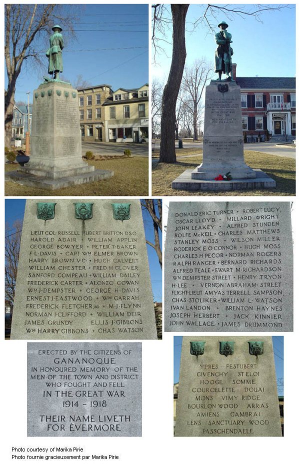 Gananoque War Memorial - Gananoque, Ontario.