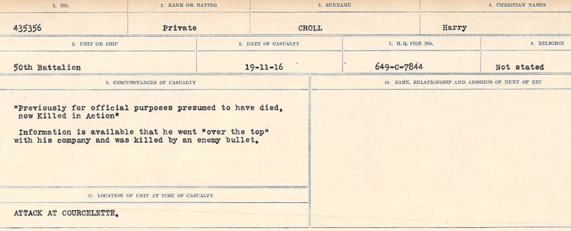 Circumstances of death registers