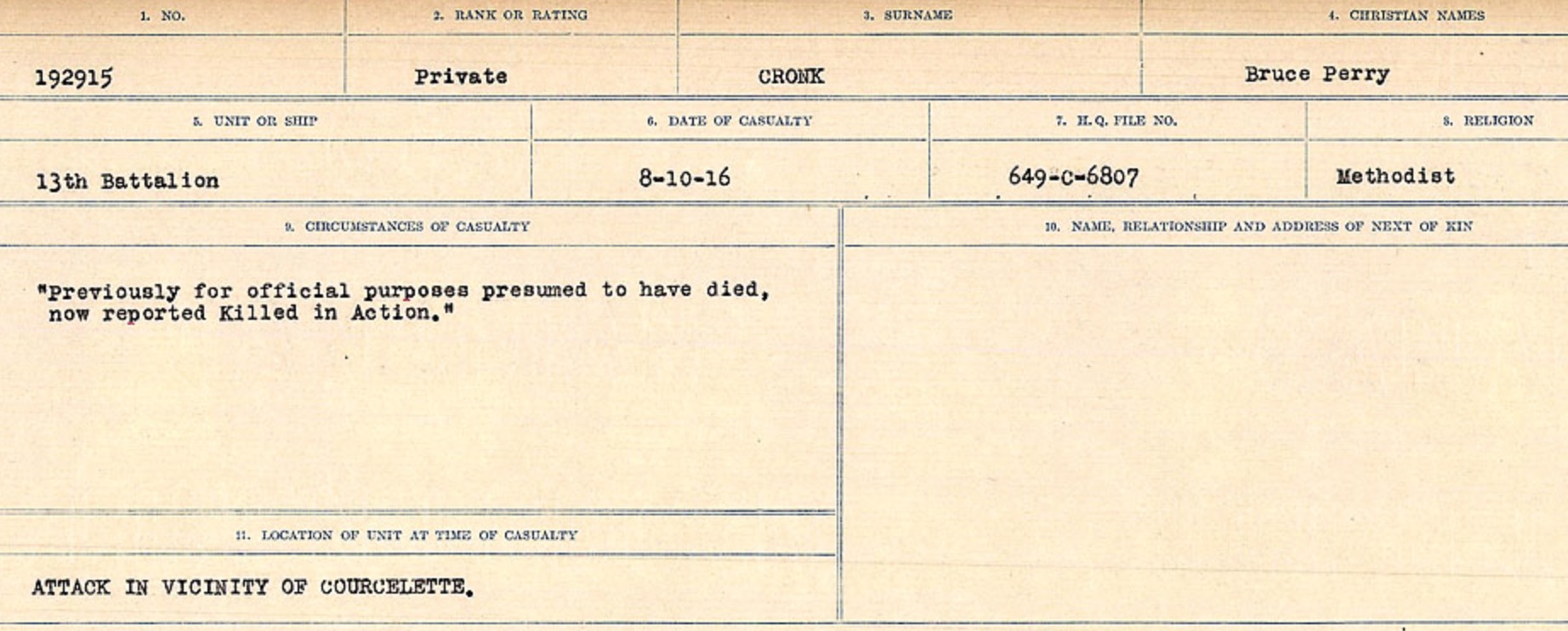 Circumstances of death registers