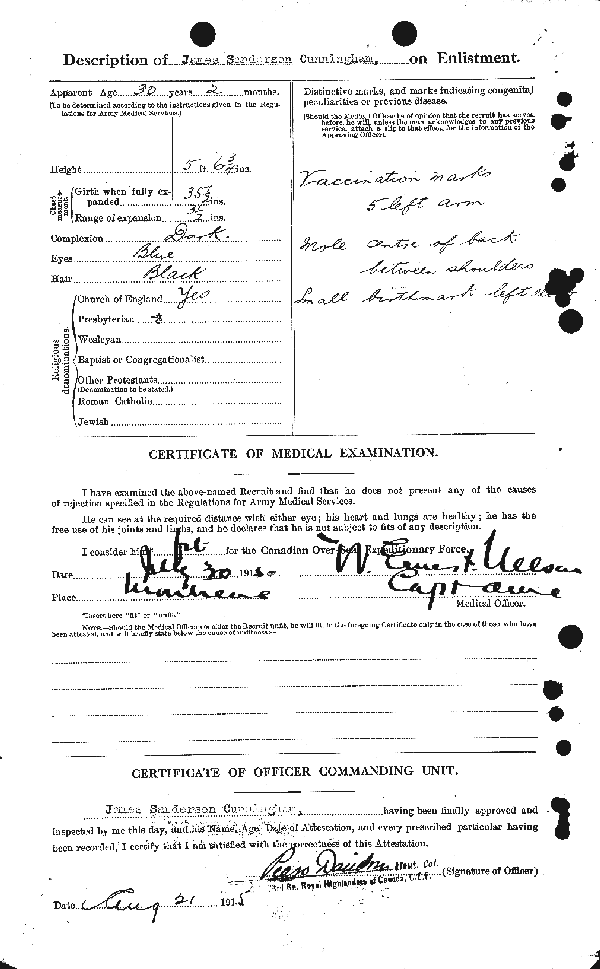 Attestation Papers (Reverse)