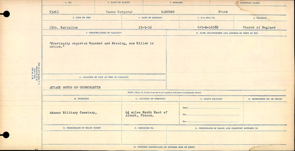 Circumstances of Death Registers