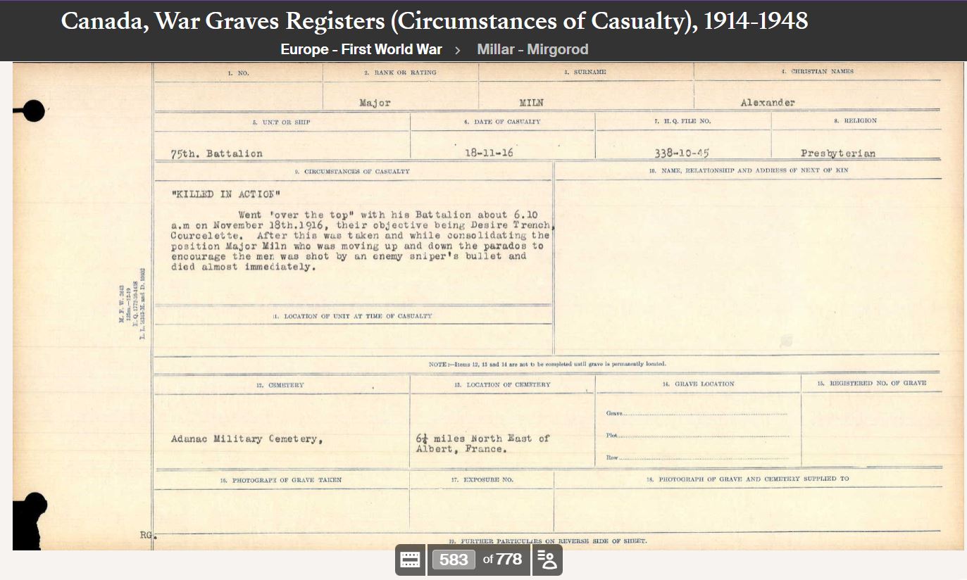 Circumstances of death registers