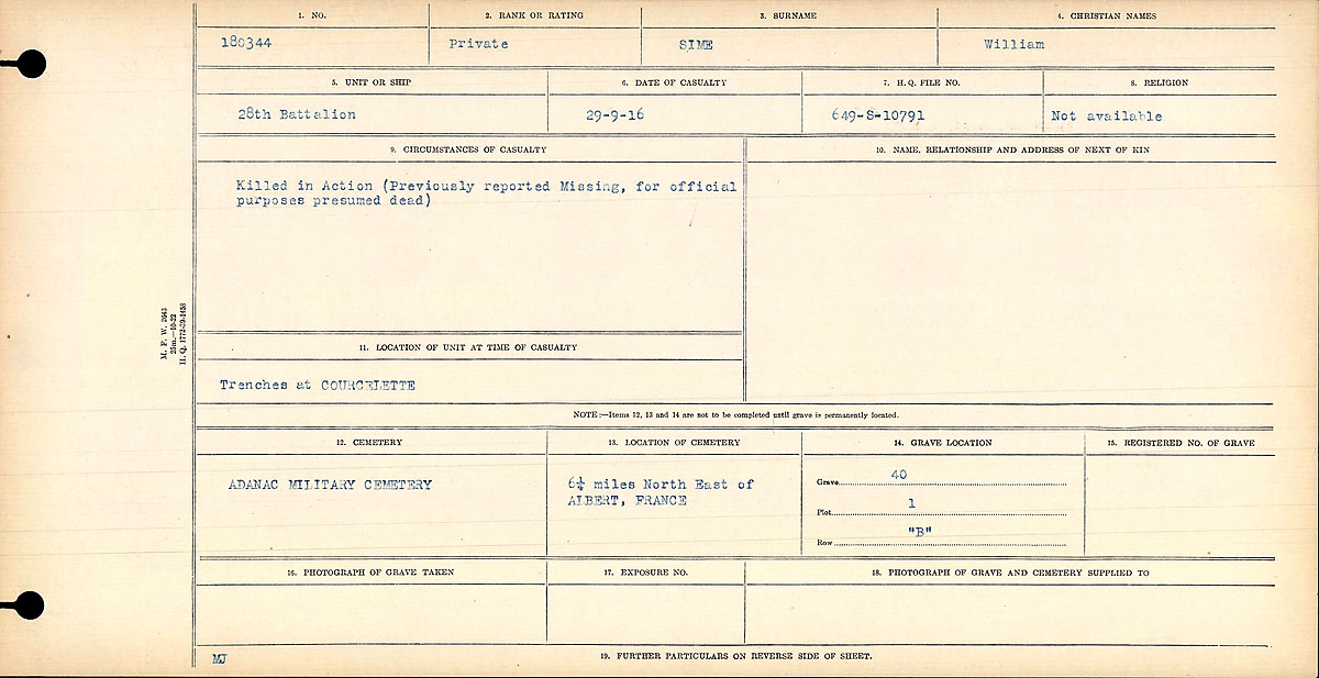 Circumstances of death registers