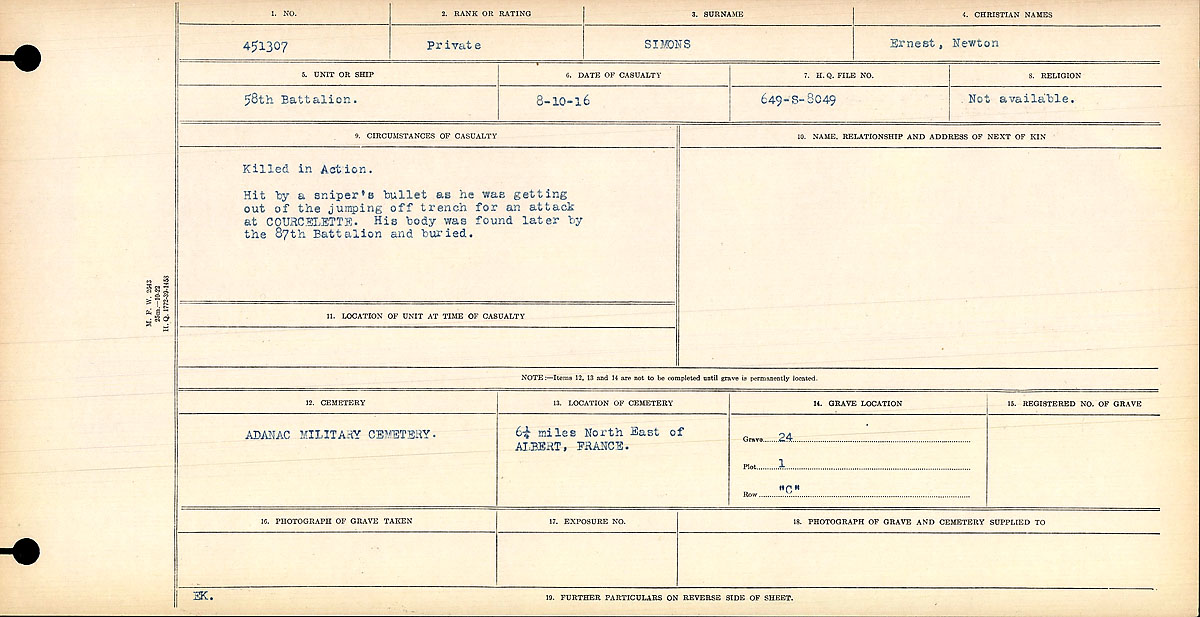 Circumstances of death registers