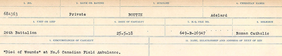 Registres de circonstances du décès