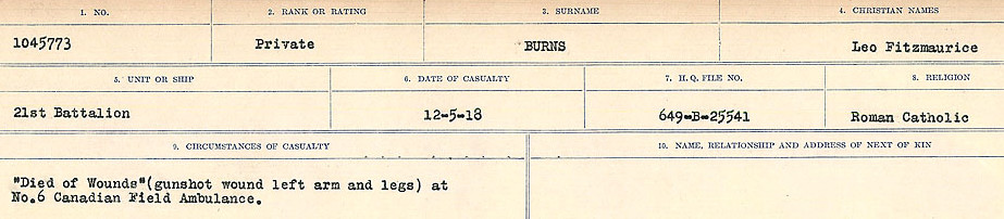 Registres de circonstances du décès