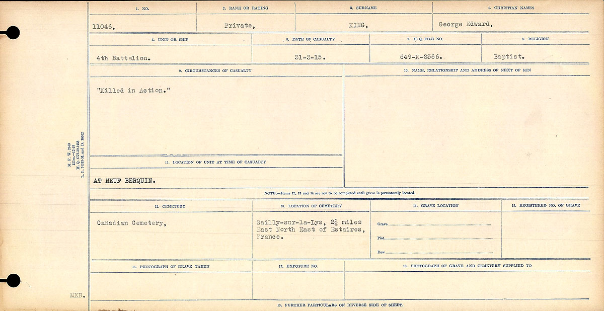 Circumstances of death registers