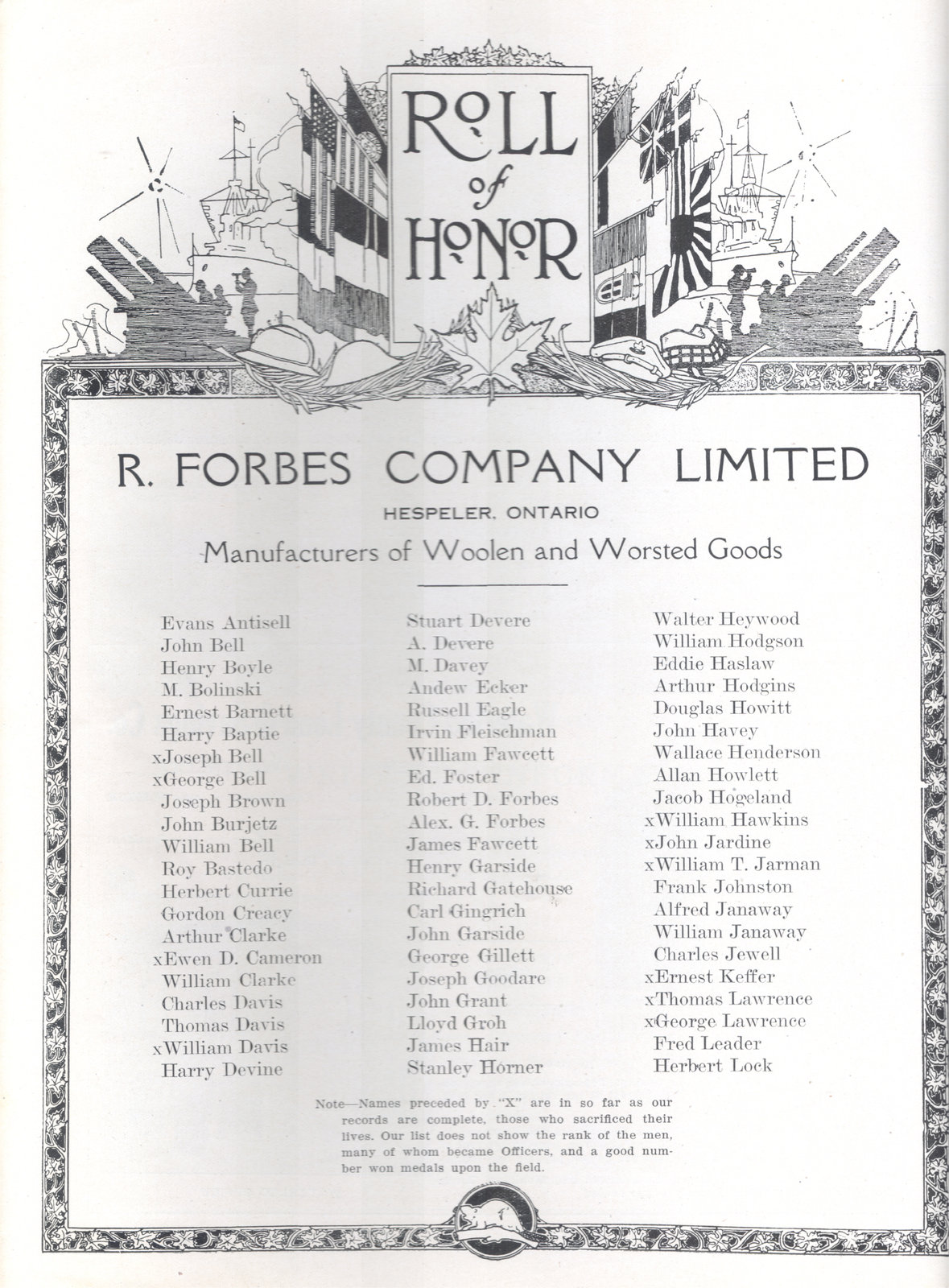 Honour roll