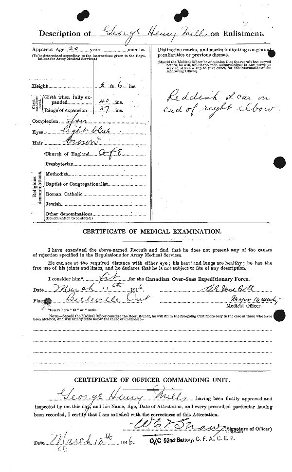 Document d'attestation (Revers)