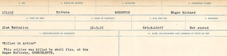 Registres de circonstances du décès