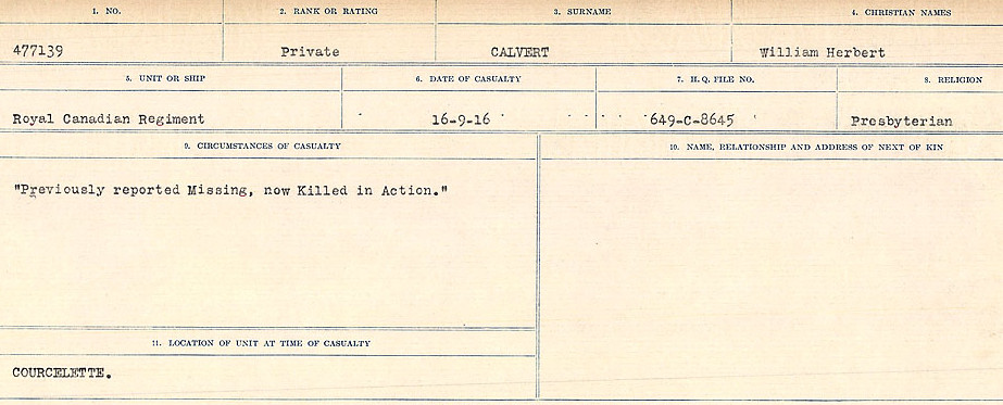 Registres de circonstances du décès