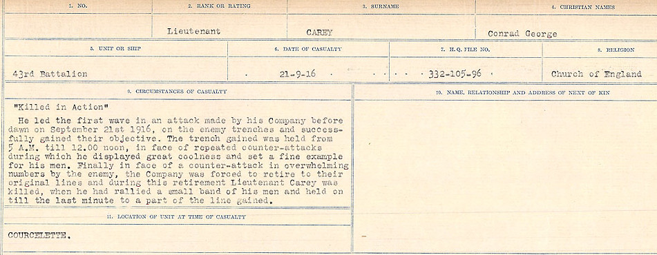 Registres de circonstances du décès
