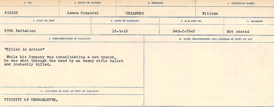 Registres de circonstances du décès