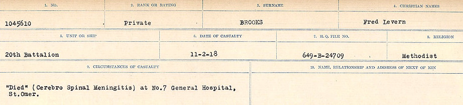 Registres de circonstances du décès
