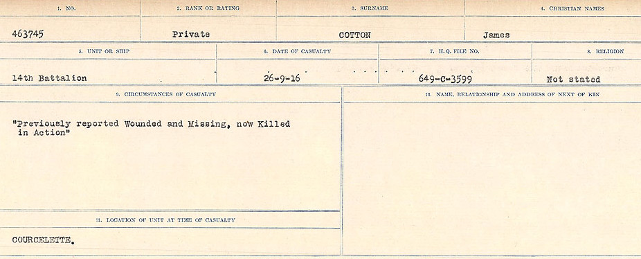 Registres de circonstances du décès