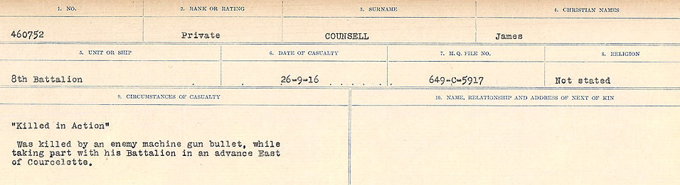 Registres de circonstances du décès