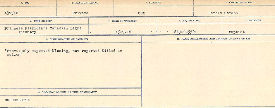 Registres de circonstances du décès