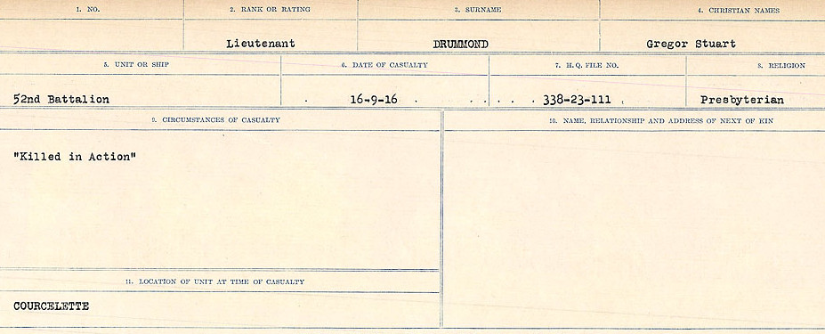 Registres de circonstances du décès