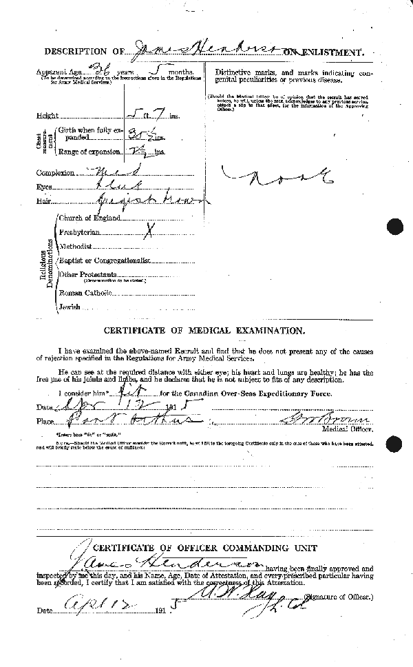 Feuille d'engagement (dos)