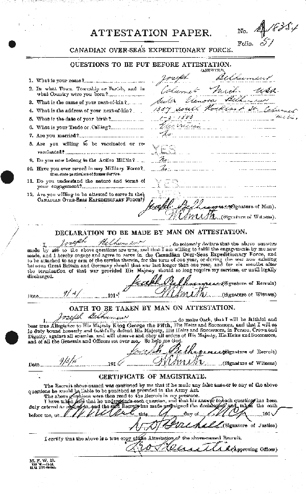 Feuille d'engagement