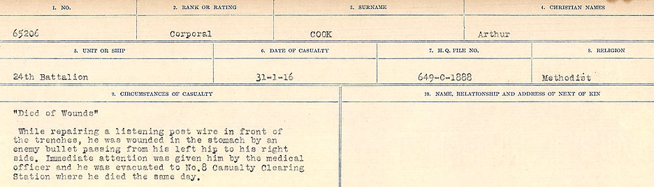Registres de circonstances du décès