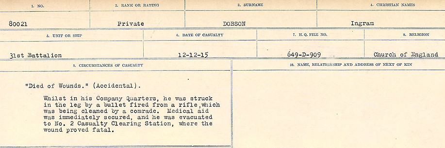 Registres de circonstances du décès