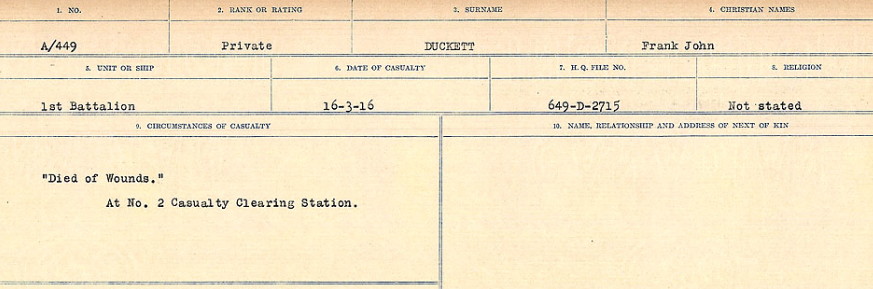 Registres de circonstances du décès