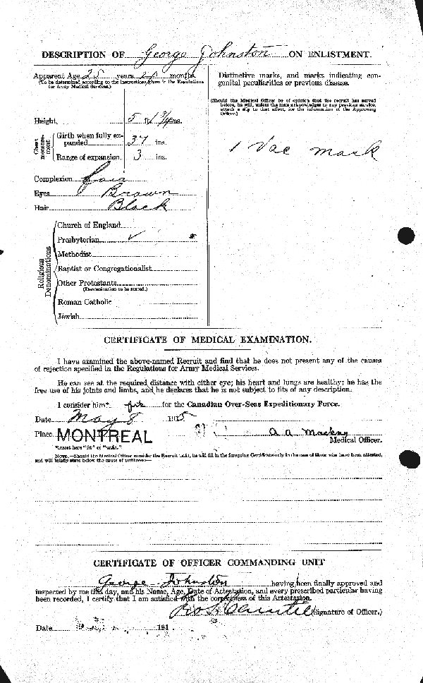 Feuille d'engagement (dos)