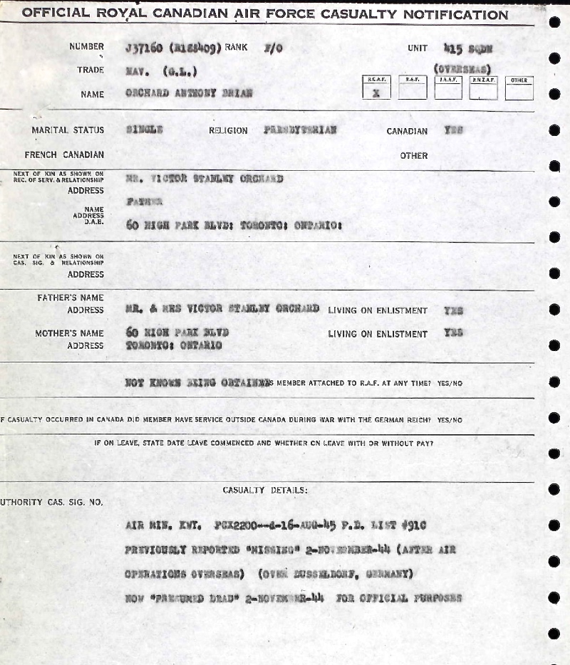 Notification of death