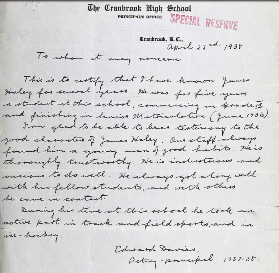 Letter of recommendation