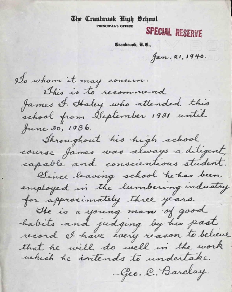 Letter of recommendation