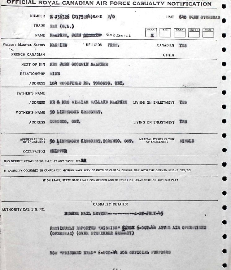 Notification of death