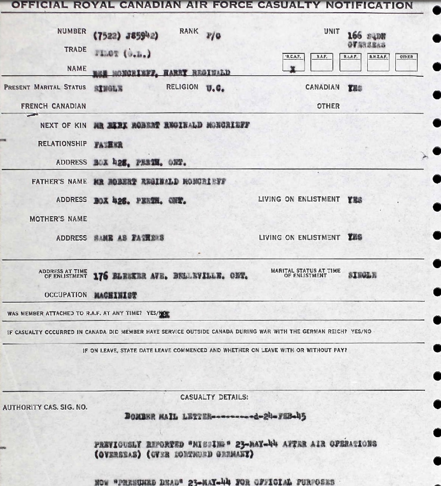 Notification of death