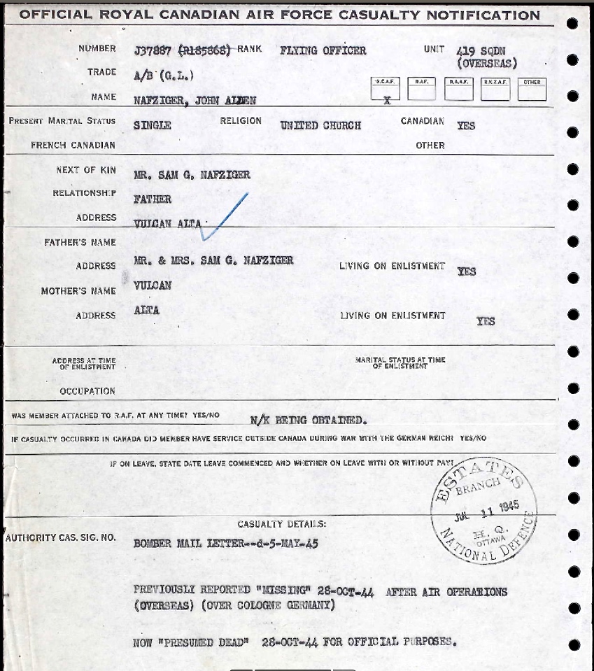 Notification of death