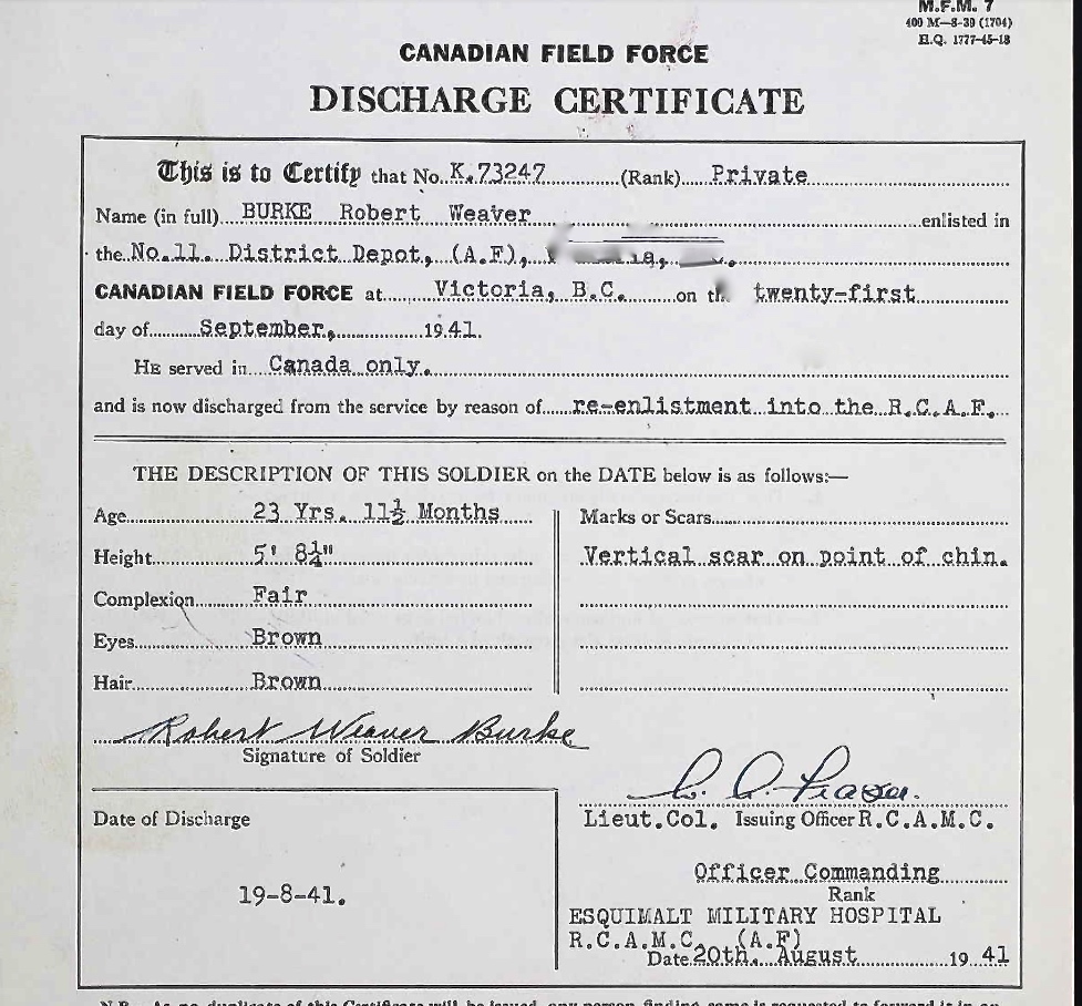 Discharge Certificate