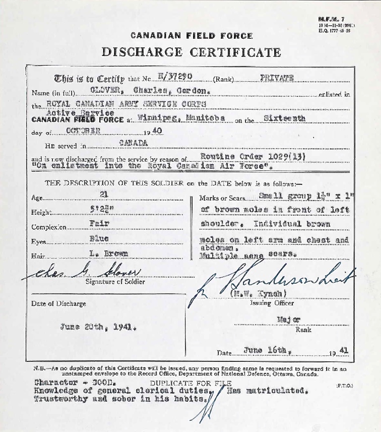 Discharge Certificate