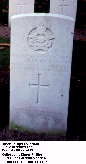 Grave marker for M.J.F. Good