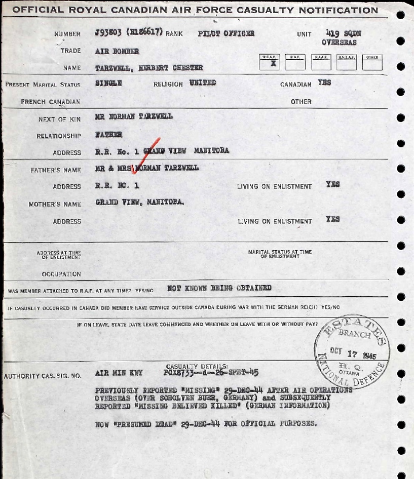 Notification of death