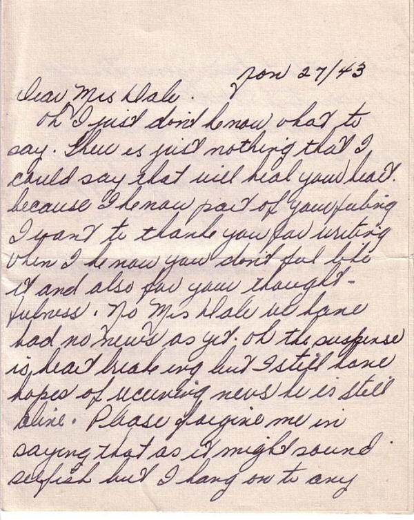 Letter (November 27, 1943) Page 1