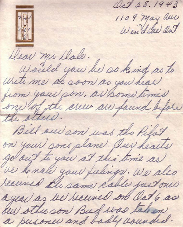 Letter (October 28, 1943) Page 1